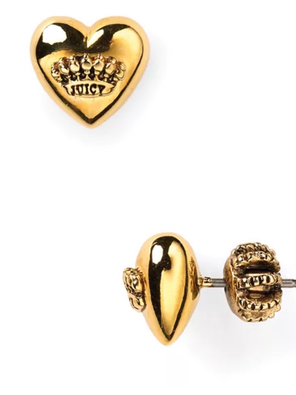 Juicy Couture Gold Heart Stud Earrings